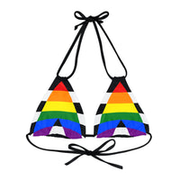Thumbnail for Straight Ally Pride Flag Strappy Triangle Bikini Top Printify