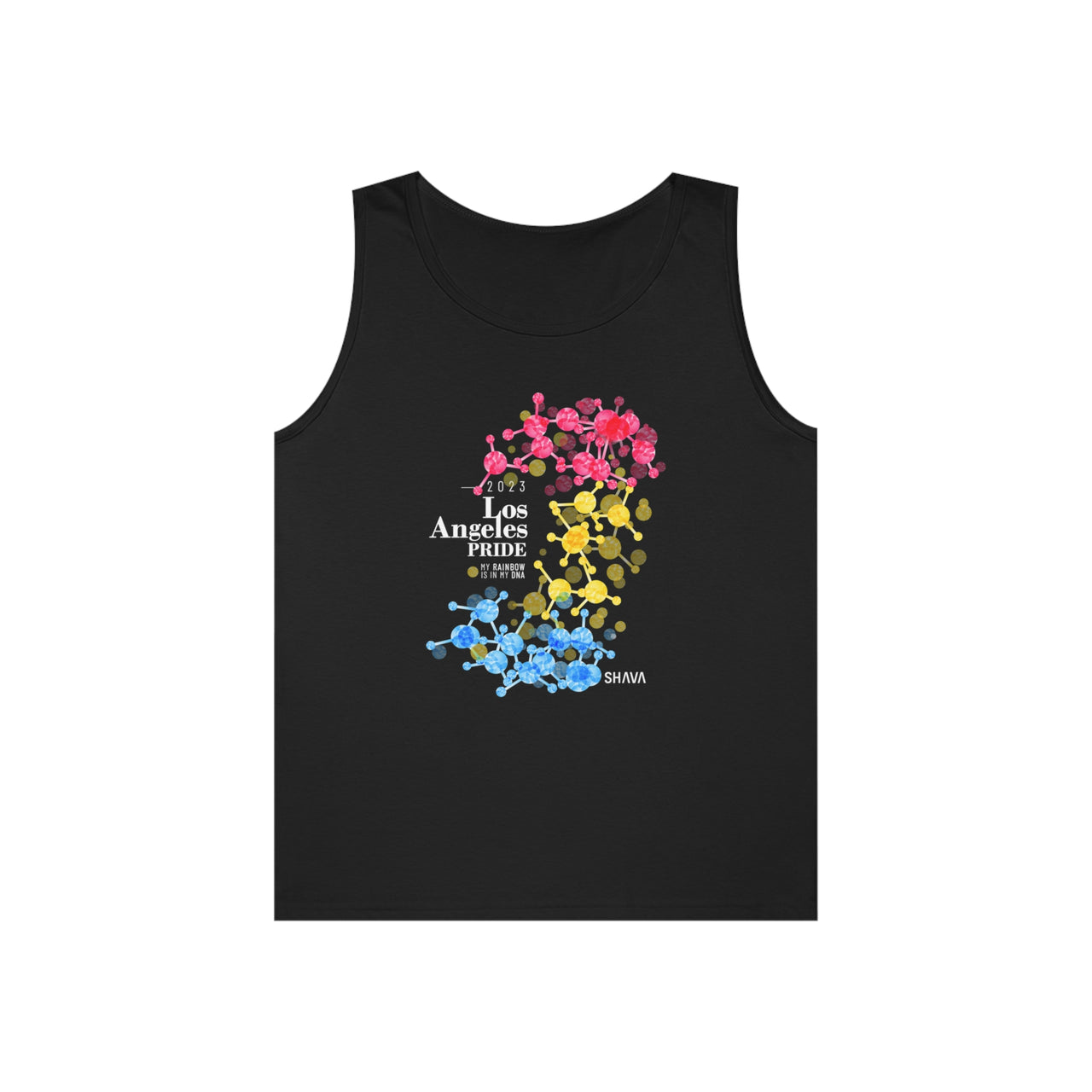 Pansexual Flag Los Angeles Pride Heavy Cotton Tank Top Unisex Size - My Rainbow Is In My DNA Printify