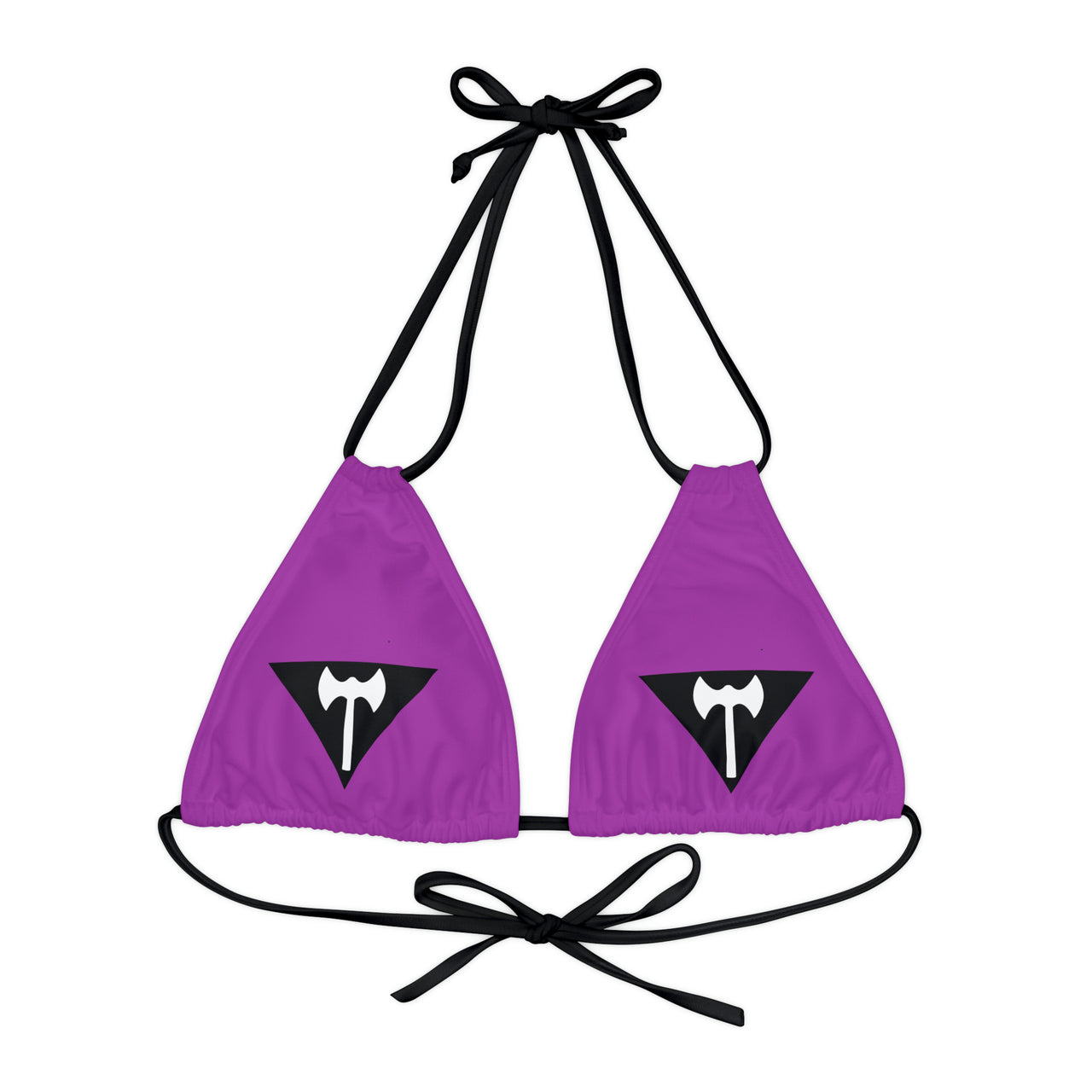 Labrys Lesbian Pride Flag Strappy Triangle Bikini Top Printify