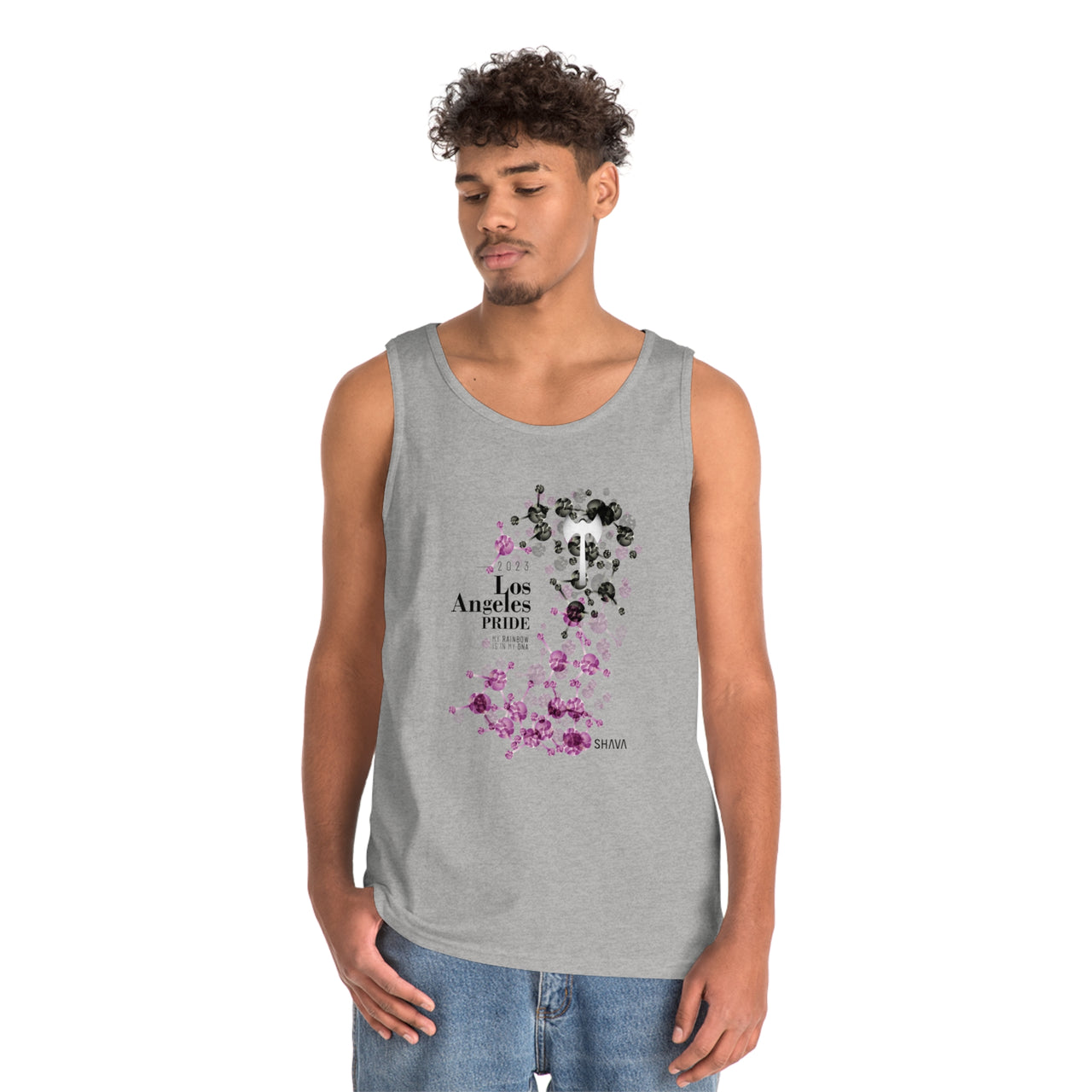 Labrys Lesbian Flag Los Angeles Pride Heavy Cotton Tank Top Unisex Size - My Rainbow Is In My DNA Printify