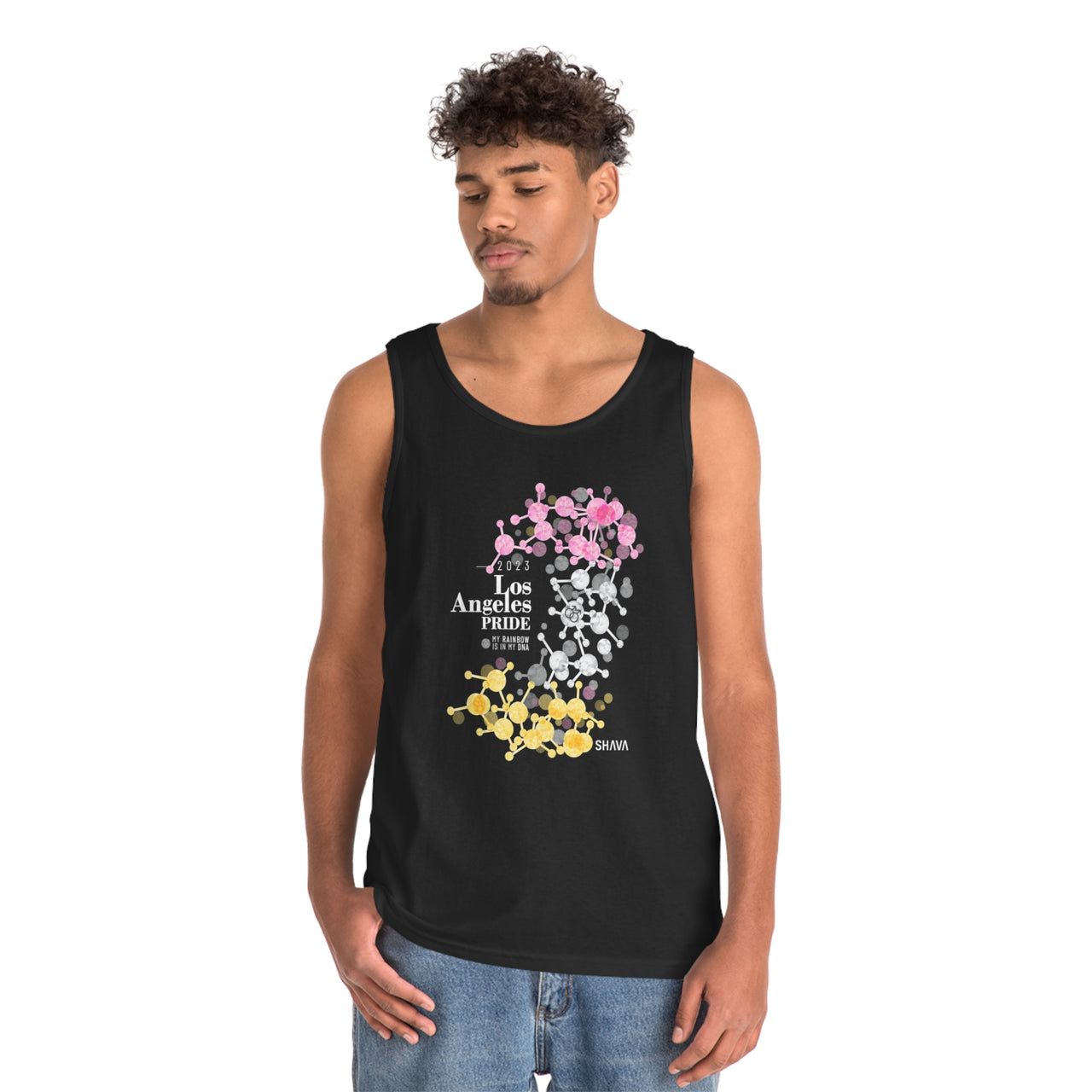 Twink Flag Los Angeles Pride Heavy Cotton Tank Top Unisex Size - My Rainbow Is In My DNA Printify