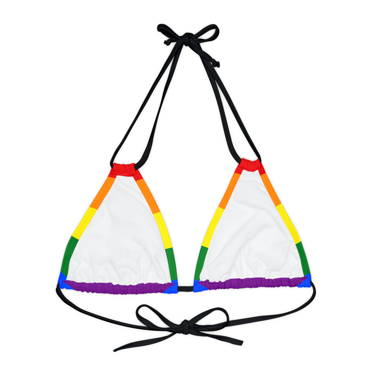 Two Spirit Pride Flag Strappy Triangle Bikini Top Printify