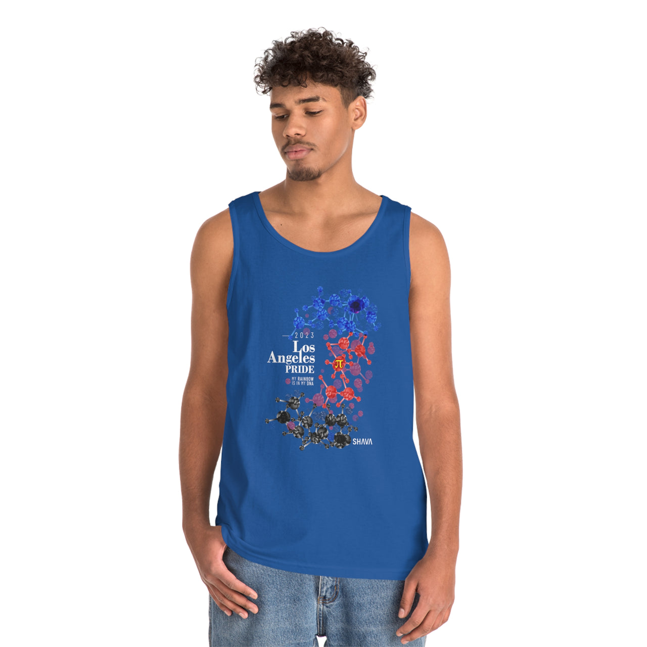 Polyamory Flag Los Angeles Pride Heavy Cotton Tank Top Unisex Size - My Rainbow Is In My DNA Printify
