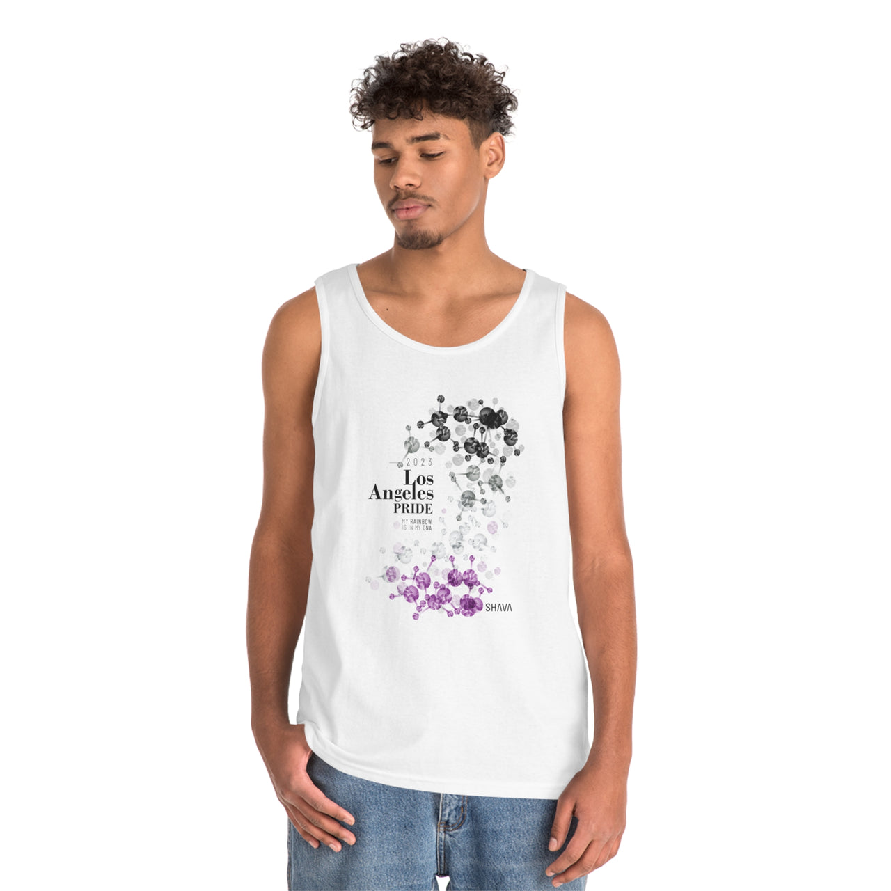 Asexual Flag Los Angeles Pride Heavy Cotton Tank Top Unisex Size - My Rainbow Is In My DNA Printify