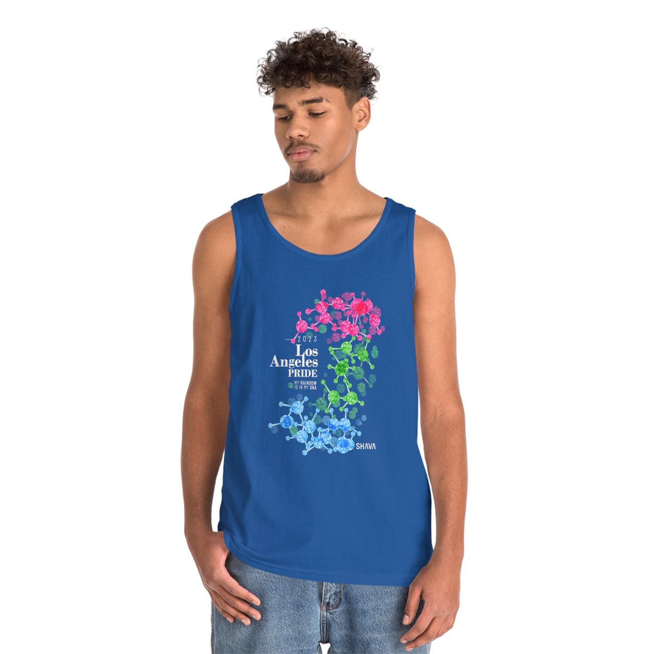 Polysexual Flag Los Angeles Pride Heavy Cotton Tank Top Unisex Size - My Rainbow Is In My DNA Printify