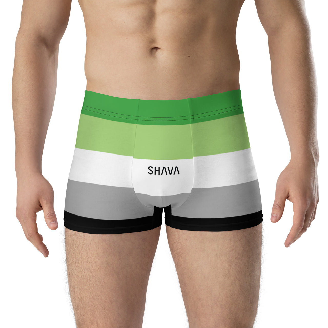 Aromantic Flag LGBTQ Boxer for Her/Him or They/Them SHAVA