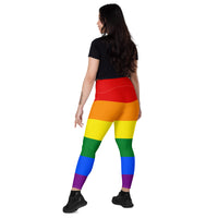 Thumbnail for Progress Flag LGBTQ Pockets Leggings Women’s Size SHAVA
