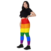 Thumbnail for Rainbow Flag LGBTQ Pockets Leggings Women’s Size SHAVA CO