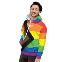 Thumbnail for LGBTIQ+ Progress Flag LGBTQ Hoodie Unisex Size SHAVA CO