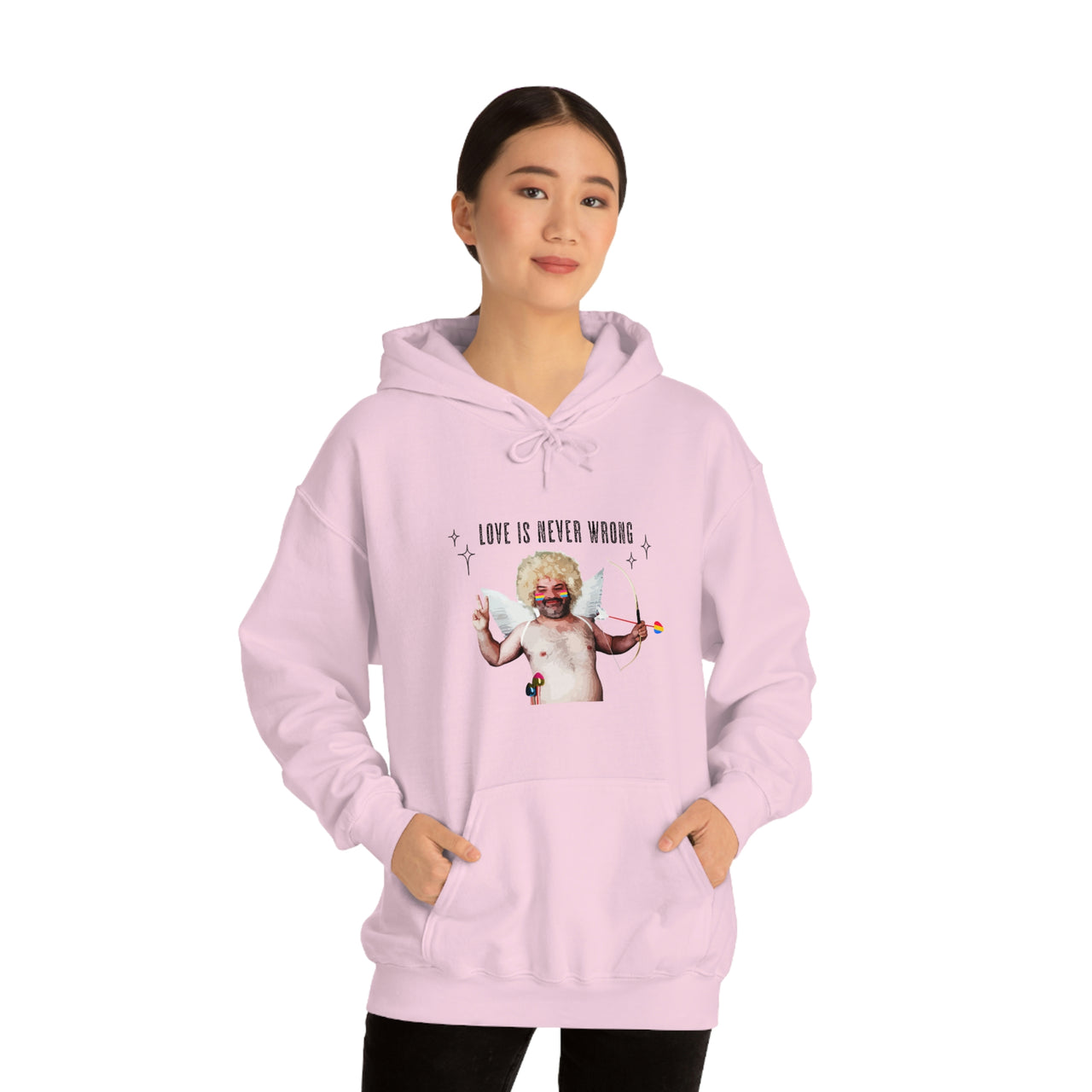 Pansexual Flag LGBTQ Affirmation Hoodie Unisex Size - Love Is Never Wrong Printify