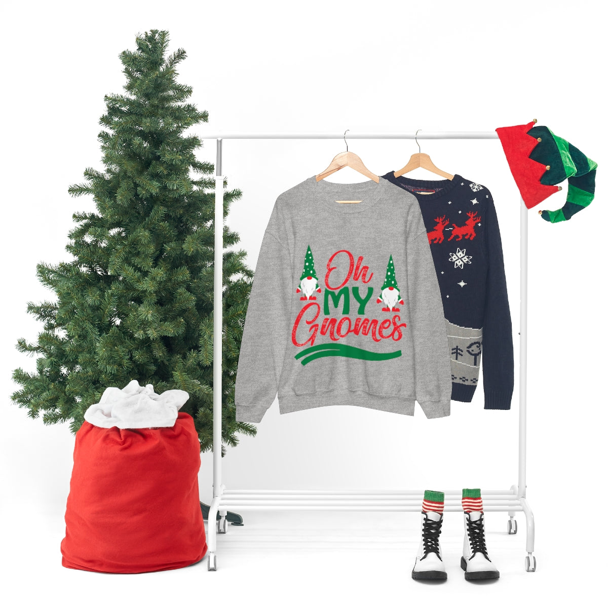 Merry Christmas Unisex Sweatshirts , Sweatshirt , Women Sweatshirt , Men Sweatshirt ,Crewneck Sweatshirt, Oh My Gnomes Printify
