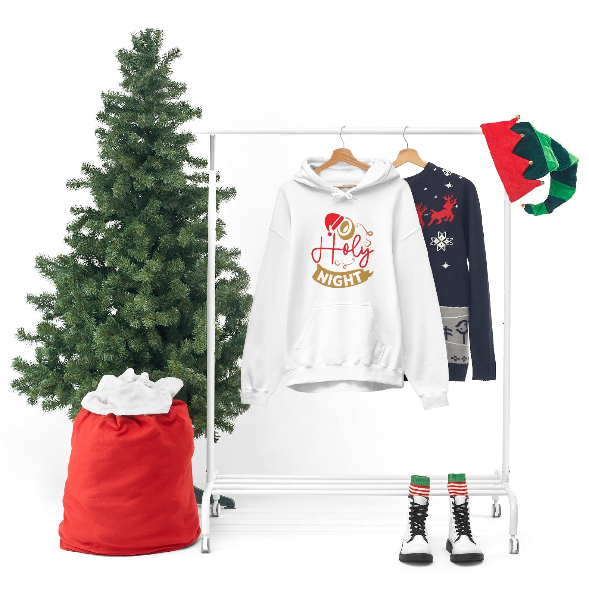 Merry Christmas Hoodie Unisex Custom Hoodie , Hooded Sweatshirt , O Holy Night Printify