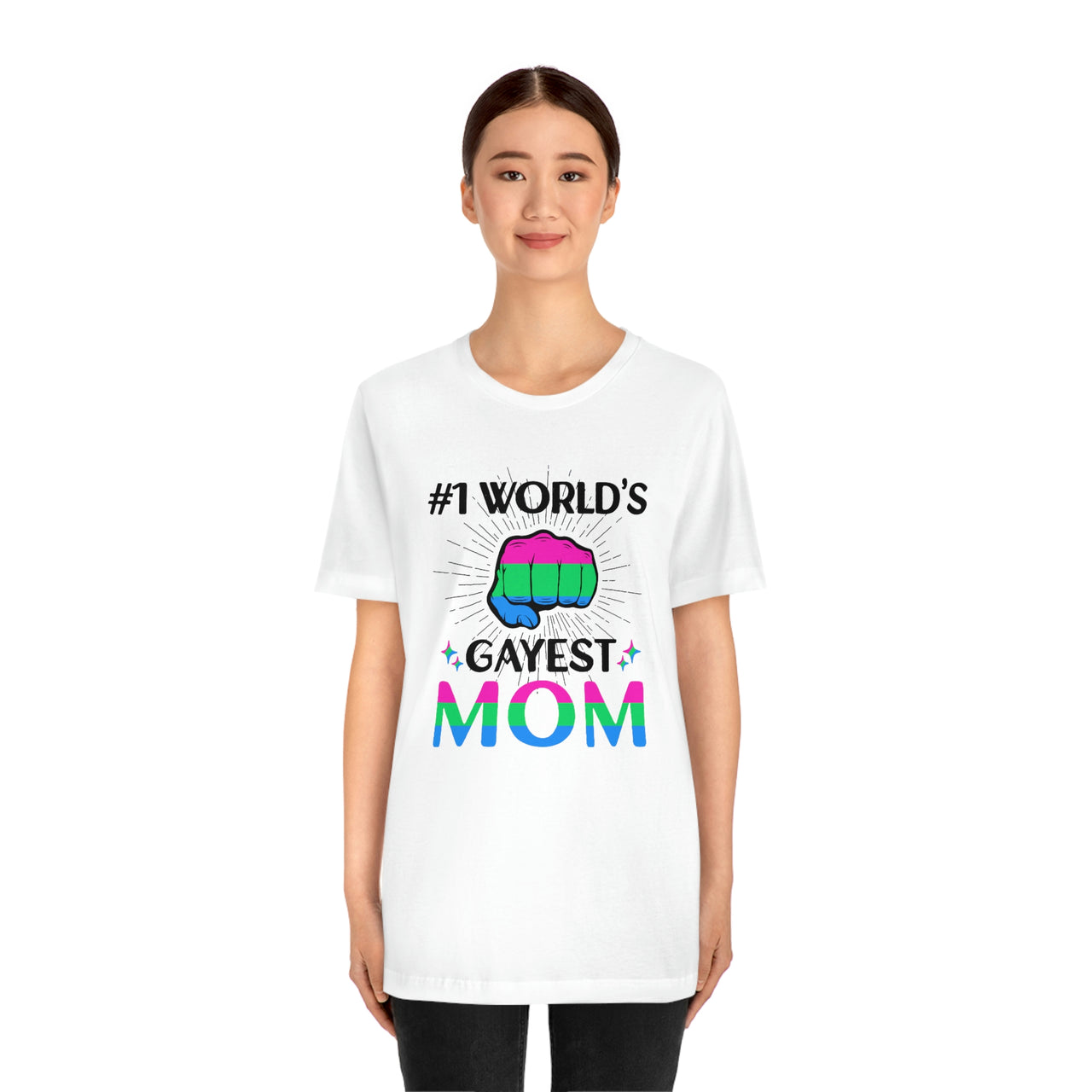 Polysexual Pride Flag Mother's Day Unisex Short Sleeve Tee - #1 World's Gayest Mom SHAVA CO