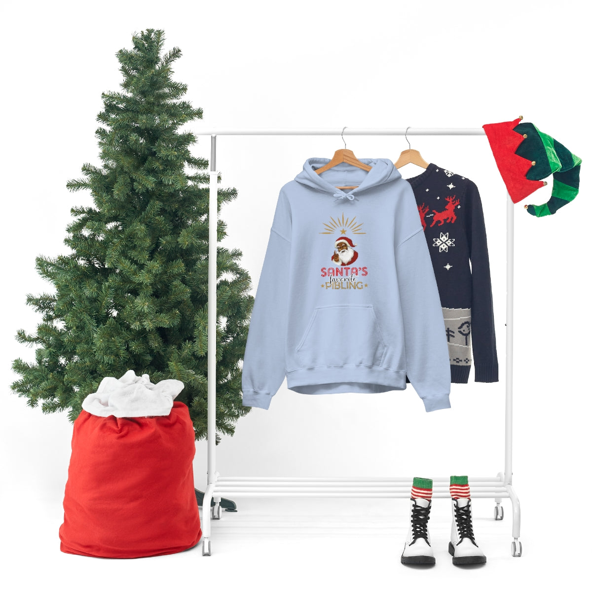 Christmas Custom Hoodie Unisex Custom Hoodie , Hooded Sweatshirt , SANTA’S FAVORITE Pibling Printify
