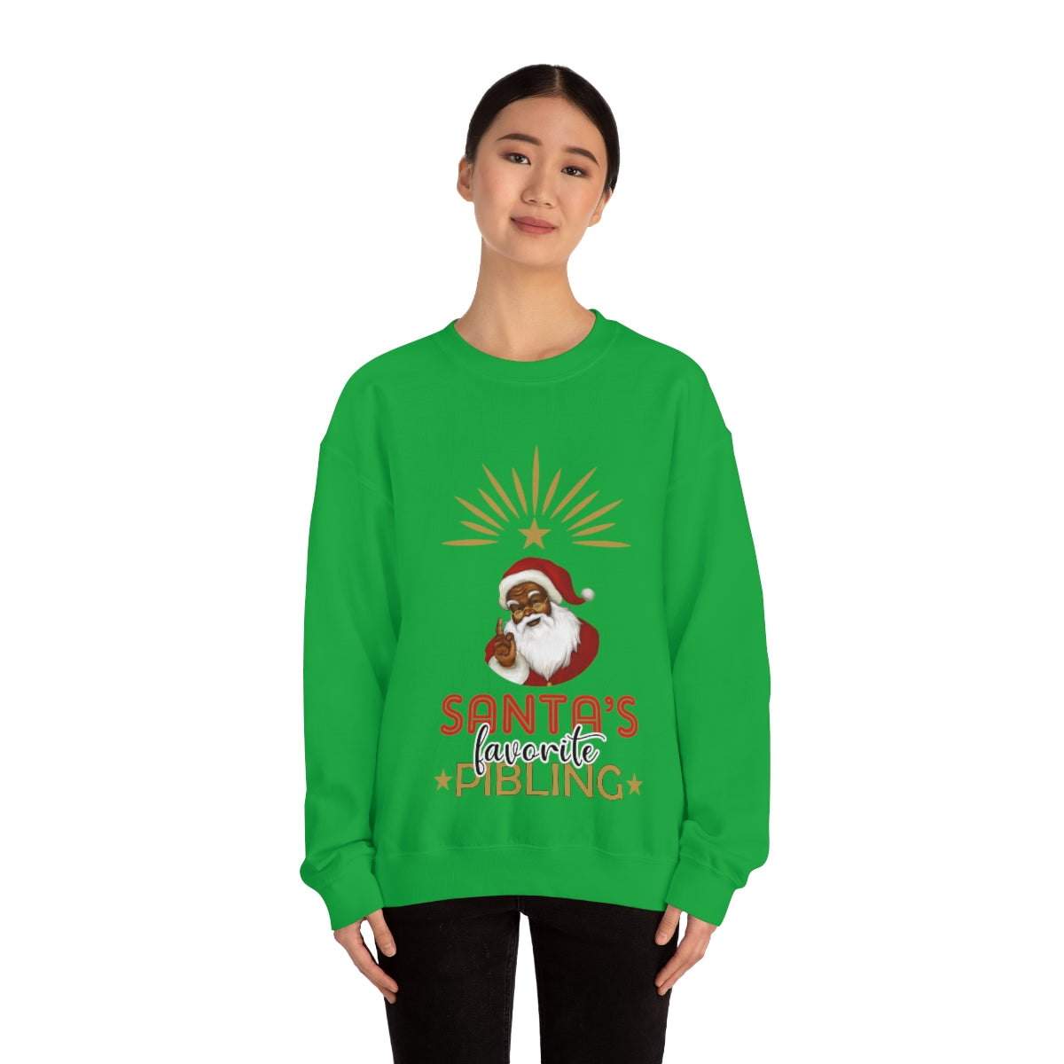 Christmas Unisex Sweatshirts , Sweatshirt , Women Sweatshirt , Men Sweatshirt ,Crewneck Sweatshirt, SANTA’S FAVORITE Pibling Printify
