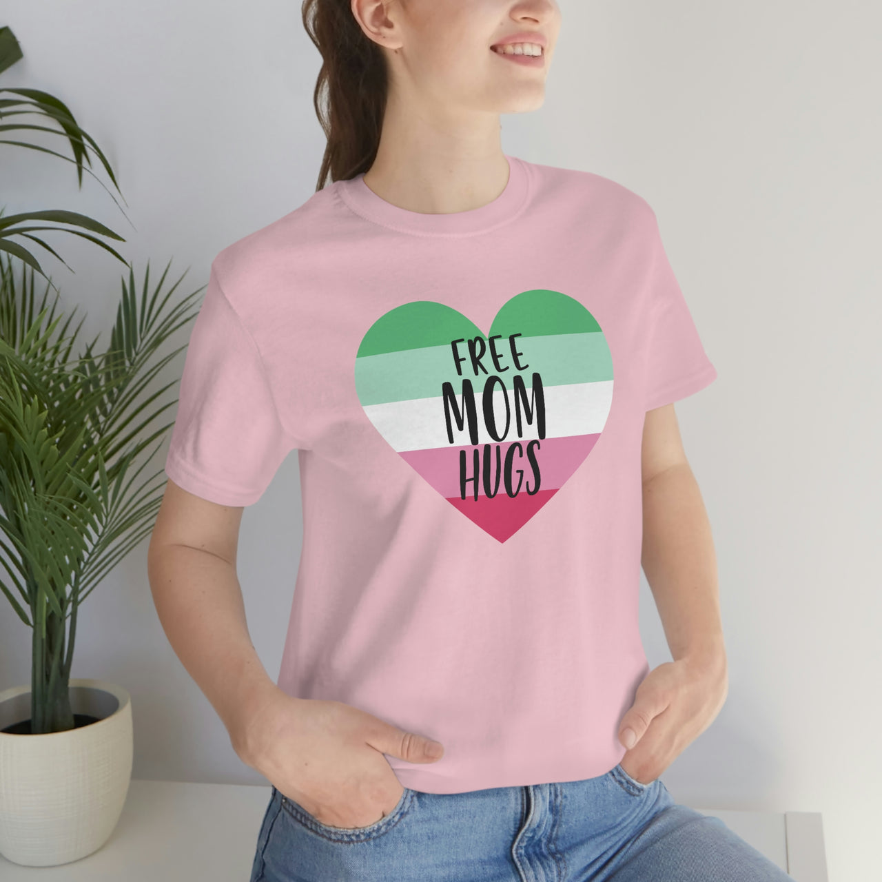 Abrosexual Pride Flag Mother's Day Unisex Short Sleeve Tee - Free Mom Hugs SHAVA CO