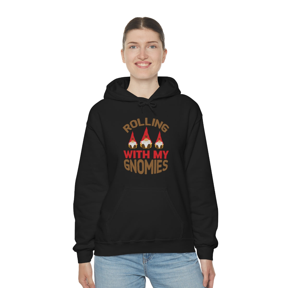 Merry Christmas Hoodie Unisex Custom Hoodie , Hooded Sweatshirt , Rolling with my Gnomies Printify