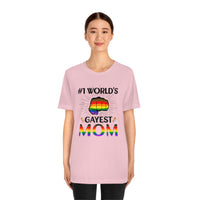 Thumbnail for Philadelphia Pride Flag Mother's Day Unisex Short Sleeve Tee - #1 World's Gayest Mom SHAVA CO