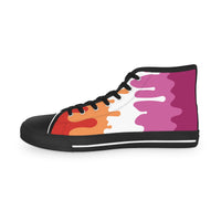 Thumbnail for Lesbian Drip Rainbow Flag LGBTQ High Top Sneakers Unisex Size Printify