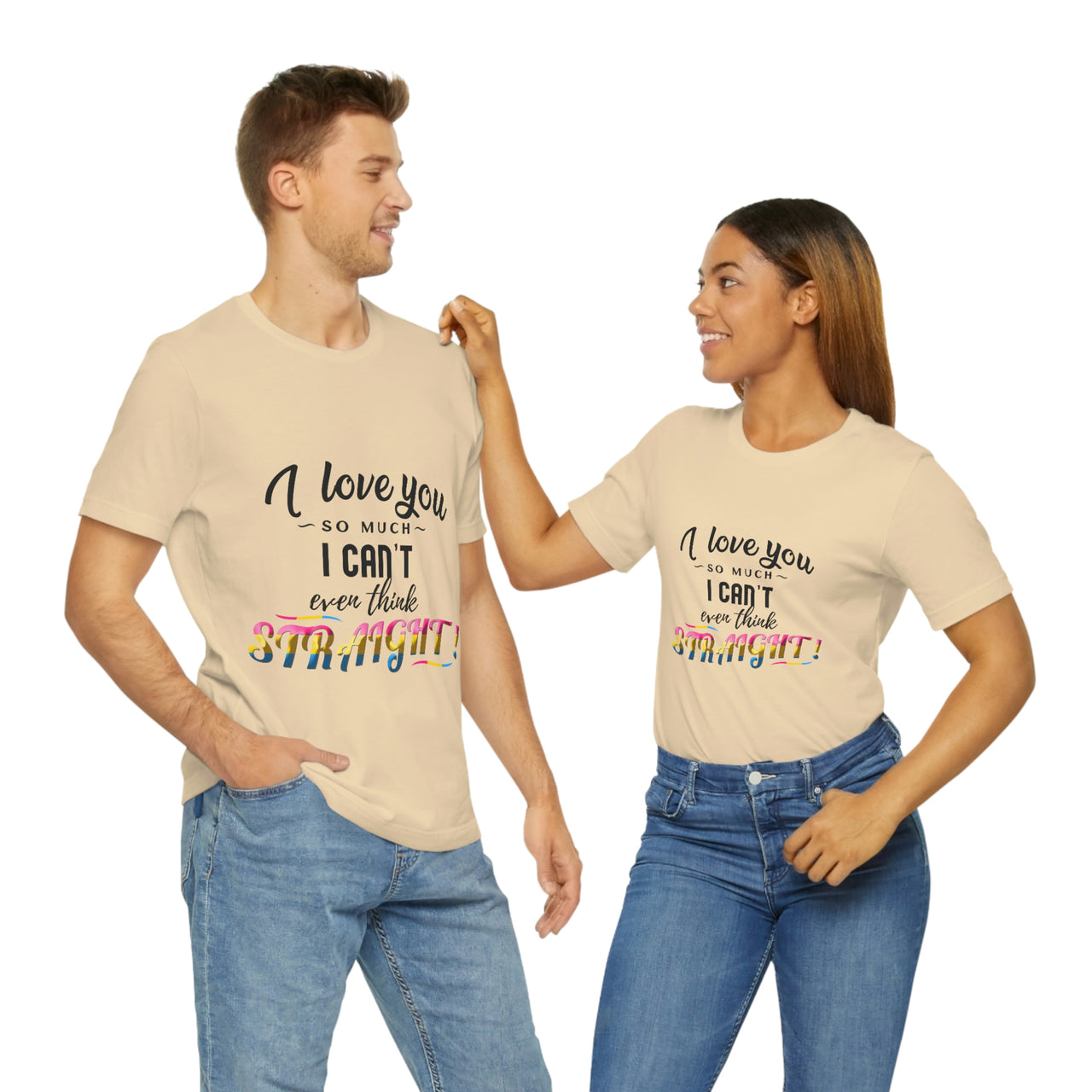 Pansexual Flag LGBTQ Affirmation T-shirt  Unisex Size - I Can't Even Think Straight Printify