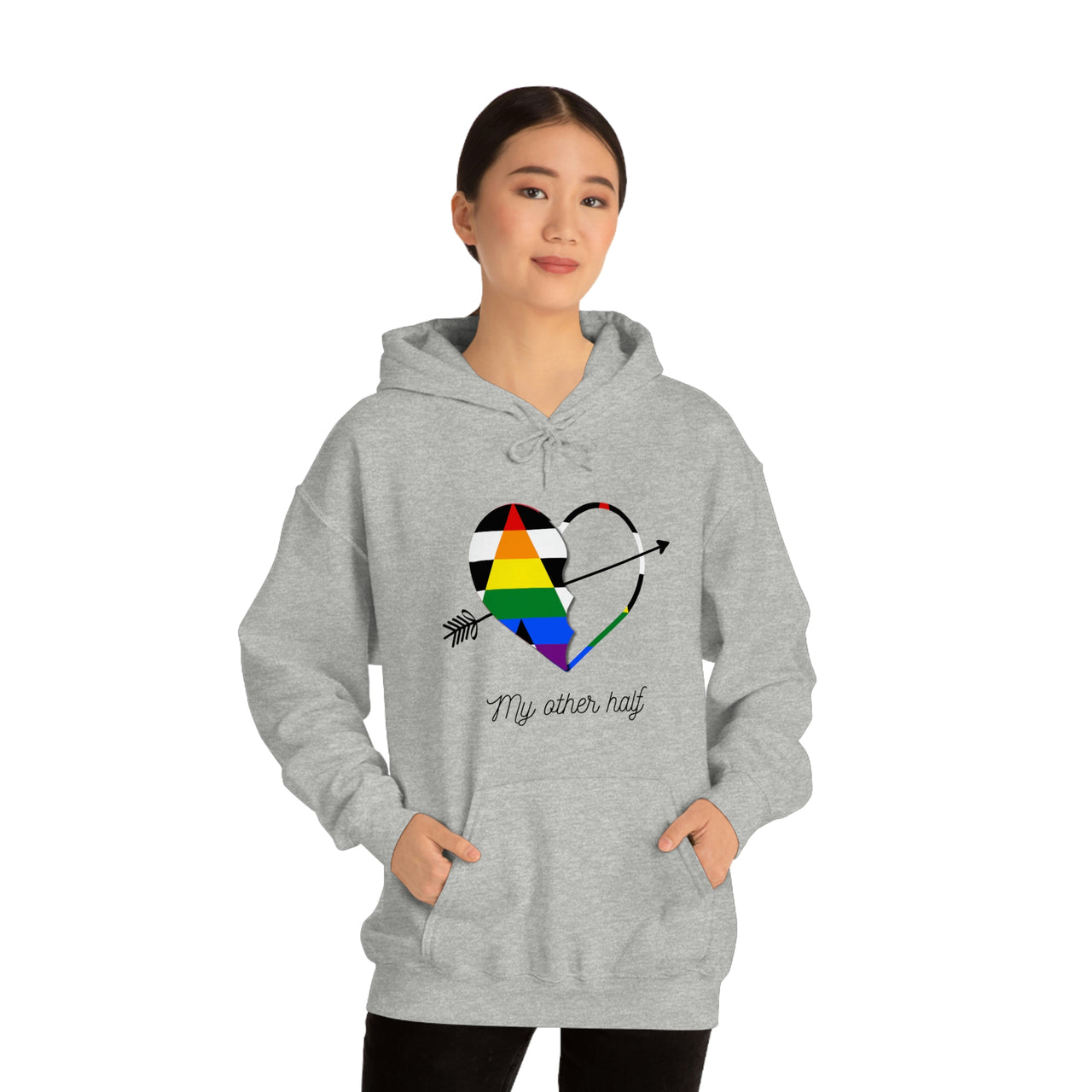 Straight Ally Flag LGBTQ Affirmation Hoodie Unisex Size - The Other Half Printify