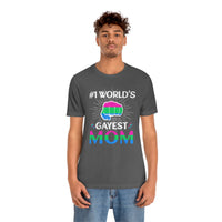 Thumbnail for Polysexual Pride Flag Mother's Day Unisex Short Sleeve Tee - #1 World's Gayest Mom SHAVA CO