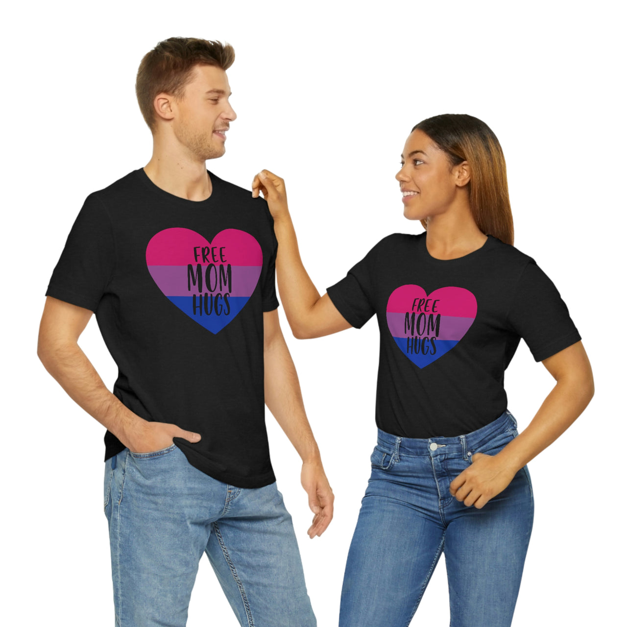 Bisexual Pride Flag Mother's Day Unisex Short Sleeve Tee - Free Mom Hugs SHAVA CO