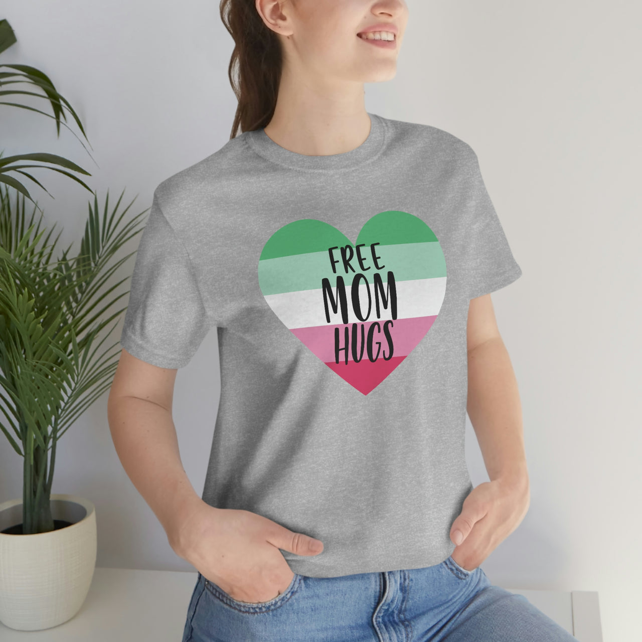 Abrosexual Pride Flag Mother's Day Unisex Short Sleeve Tee - Free Mom Hugs SHAVA CO