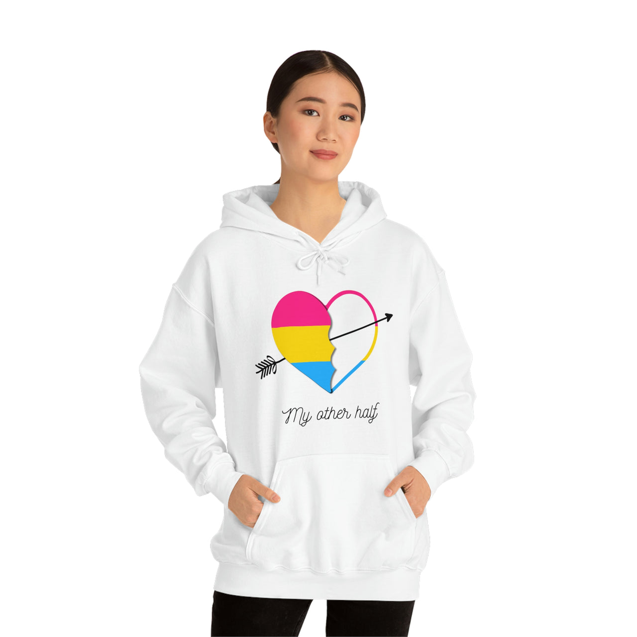 Pansexual Flag LGBTQ Affirmation Hoodie Unisex Size - The Other Half Printify