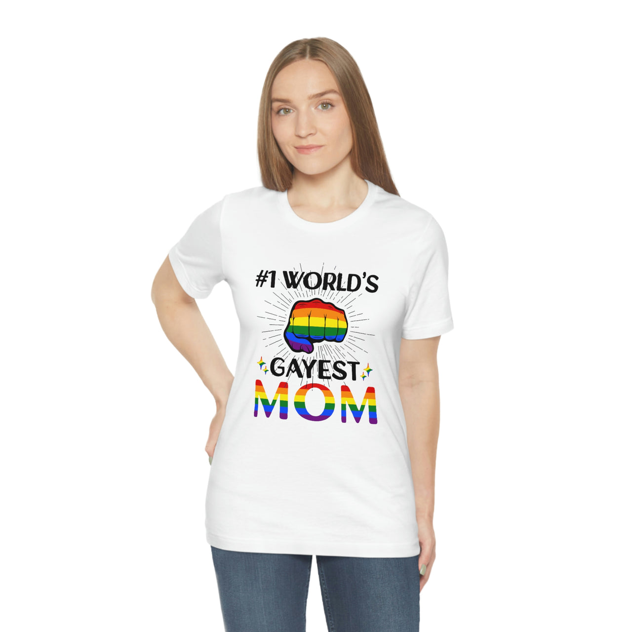 Rainbow Pride Flag Mother's Day Unisex Short Sleeve Tee - #1 World's Gayest Mom SHAVA CO