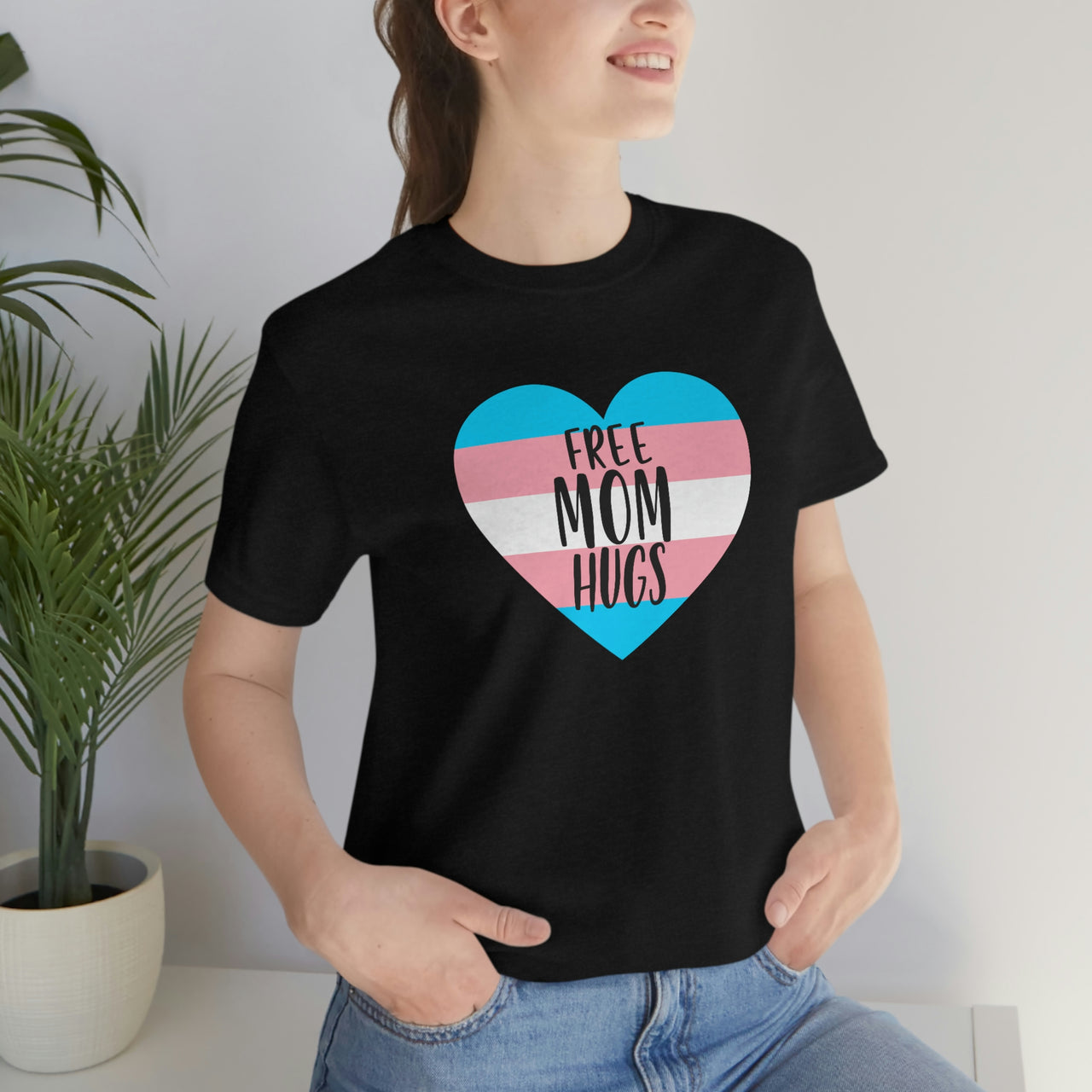 Transgender Pride Flag Mother's Day Unisex Short Sleeve Tee - Free Mom Hugs SHAVA CO