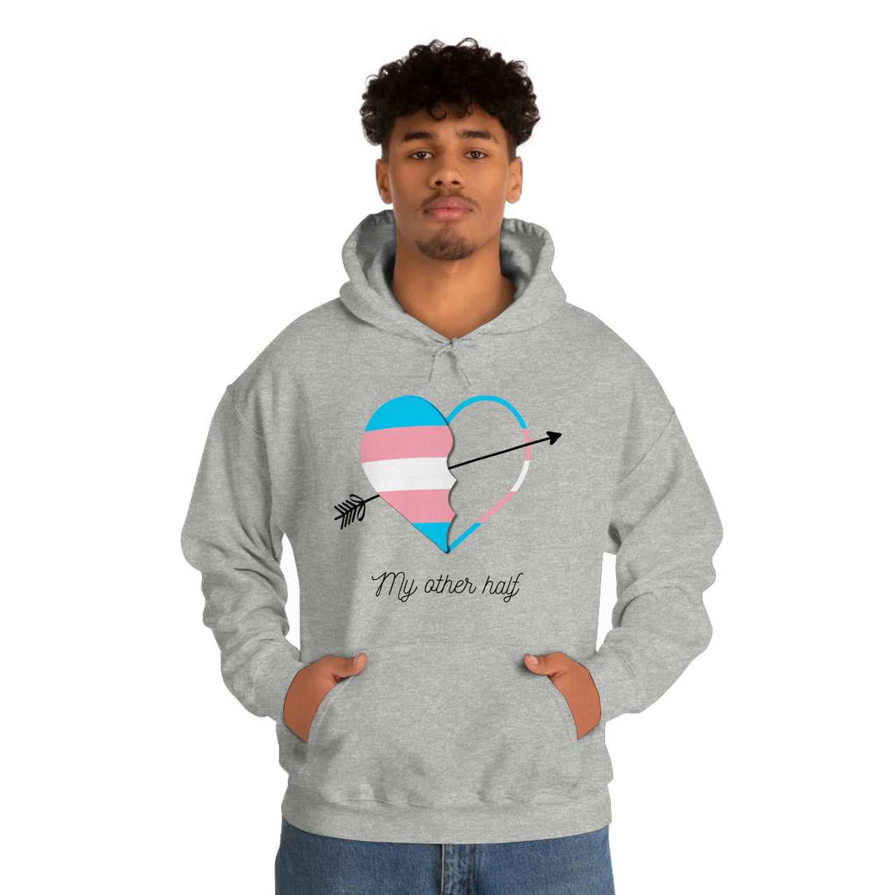 Transgender  Flag LGBTQ Affirmation Hoodie Unisex Size - The Other Half Printify