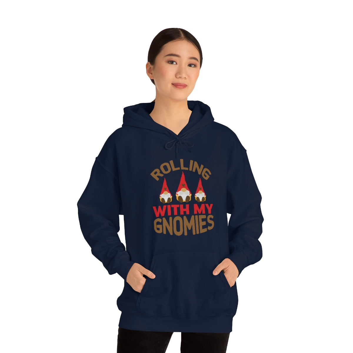 Merry Christmas Hoodie Unisex Custom Hoodie , Hooded Sweatshirt , Rolling with my Gnomies Printify