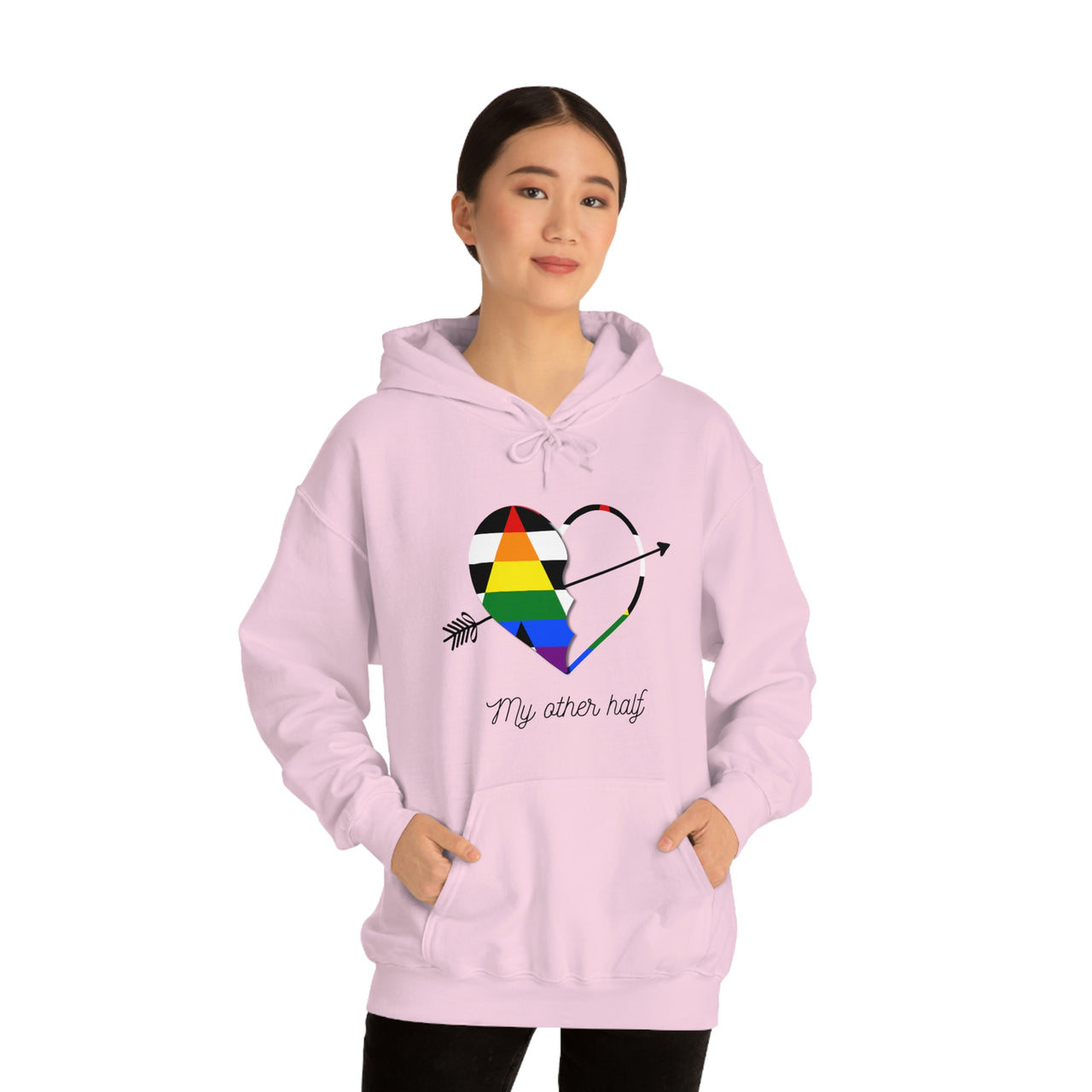 Straight Ally Flag LGBTQ Affirmation Hoodie Unisex Size - The Other Half Printify