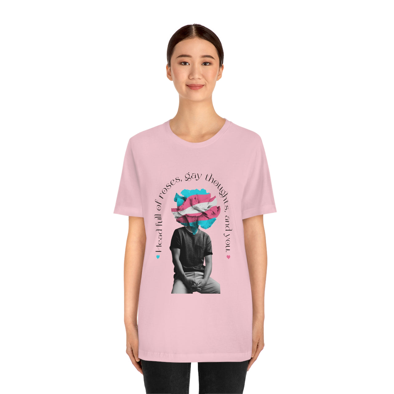 Transgender Flag LGBTQ Affirmation T-shirt Unisex Size - Head Full Of Roses Printify
