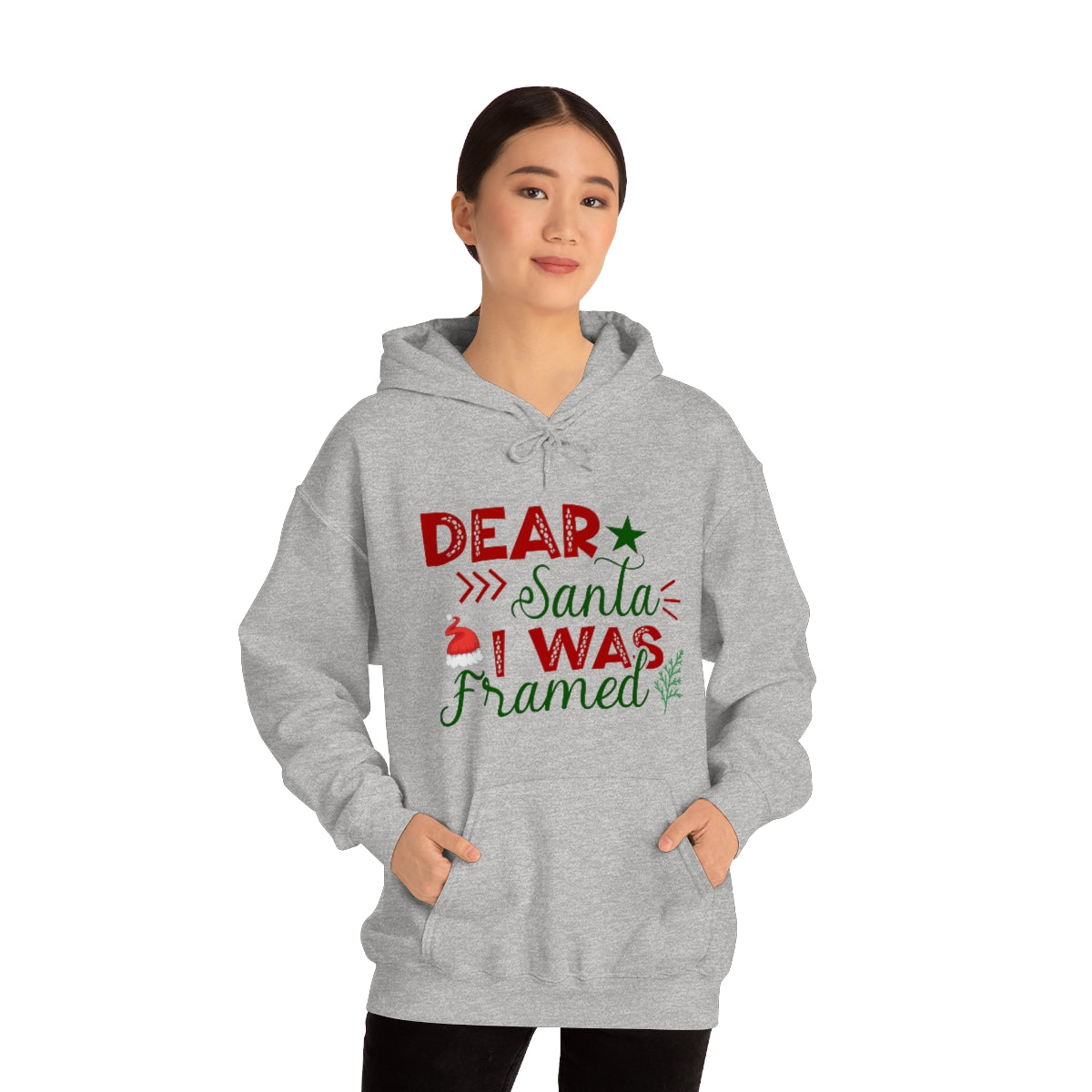 Merry Christmas Hoodie Unisex Custom Hoodie , Hooded Sweatshirt , Dear Santa I Was Framed Printify