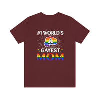 Thumbnail for Two Spirit Pride Flag Mother's Day Unisex Short Sleeve Tee - #1 World's Gayest Mom SHAVA CO