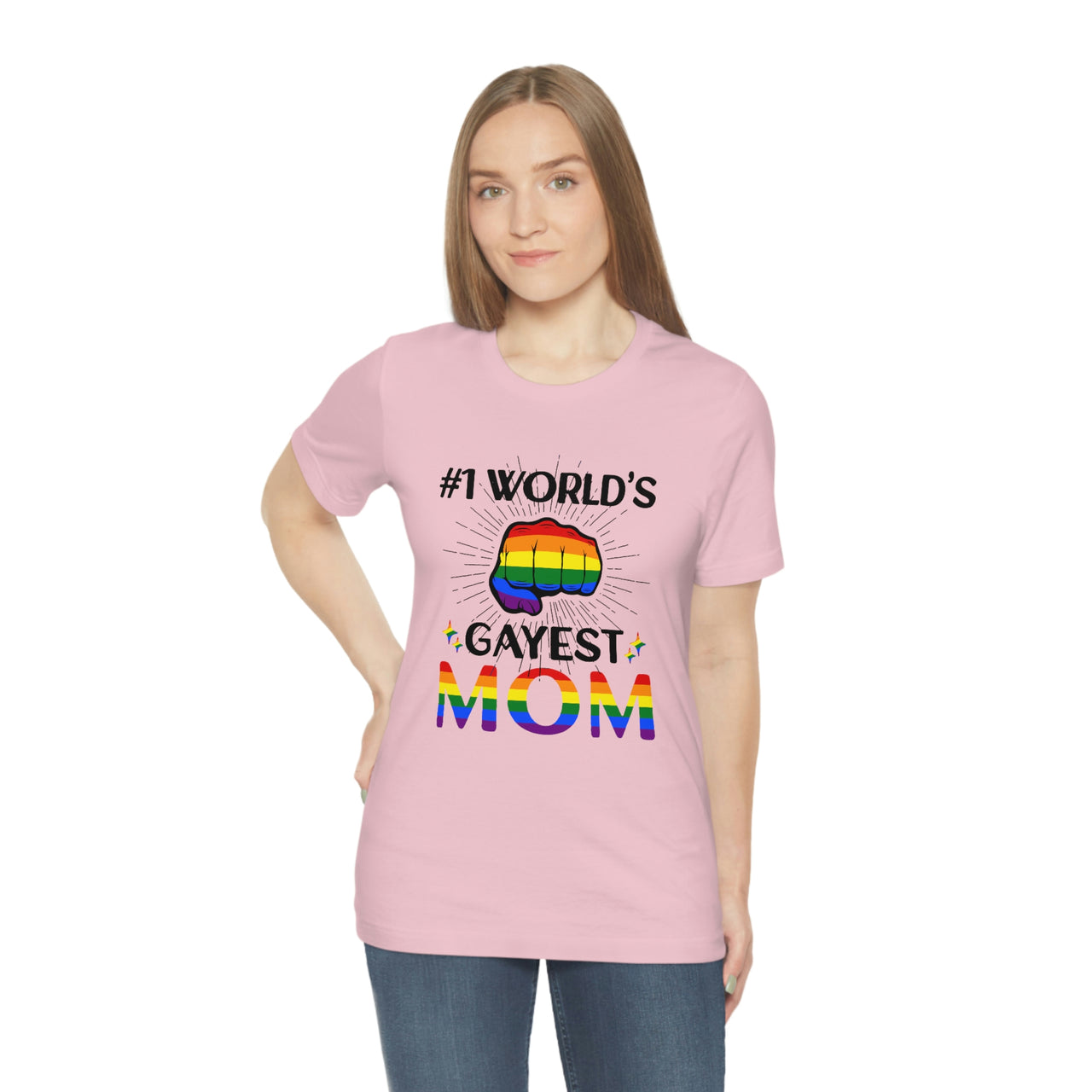 Rainbow Pride Flag Mother's Day Unisex Short Sleeve Tee - #1 World's Gayest Mom SHAVA CO
