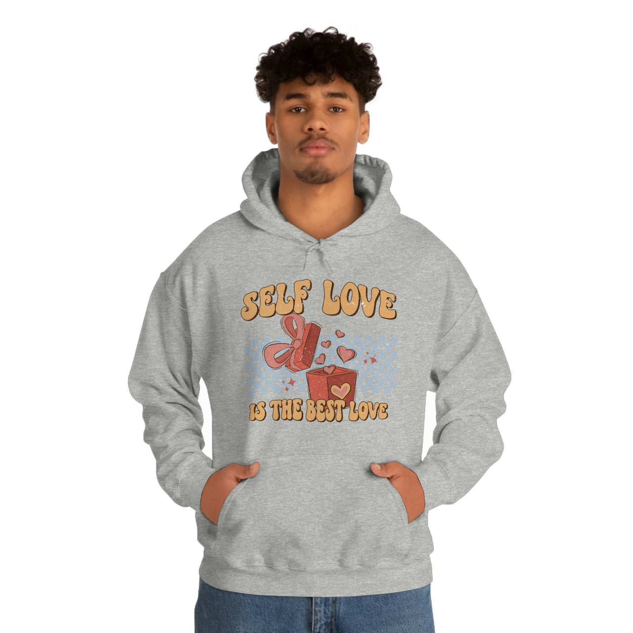 Straight Flag LGBTQ Affirmation Hoodie Unisex Size  - Self Love Is The Best Love Printify