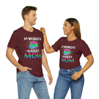 Thumbnail for Polysexual Pride Flag Mother's Day Unisex Short Sleeve Tee - #1 World's Gayest Mom SHAVA CO
