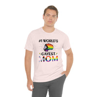 Thumbnail for Progress Pride Flag Mother's Day Unisex Short Sleeve Tee - #1 World's Gayest Mom SHAVA CO