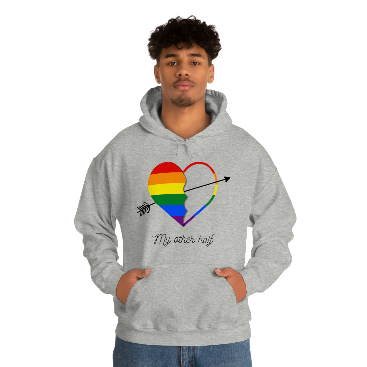 LGBTQ  Flag LGBTQ Affirmation Hoodie Unisex Size - The Other Half Printify