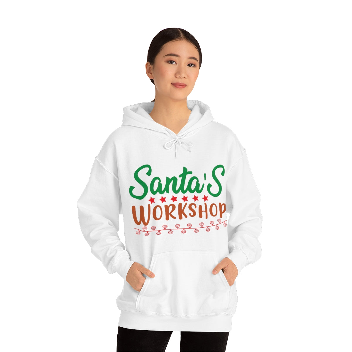 Merry Christmas Hoodie Unisex Custom Hoodie , Hooded Sweatshirt , Santa's Workshop Printify