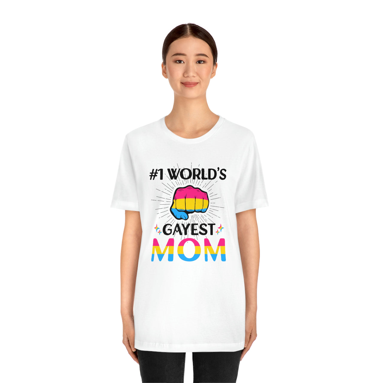 Pansexual Pride Flag Mother's Day Unisex Short Sleeve Tee - #1 World's Gayest Mom SHAVA CO