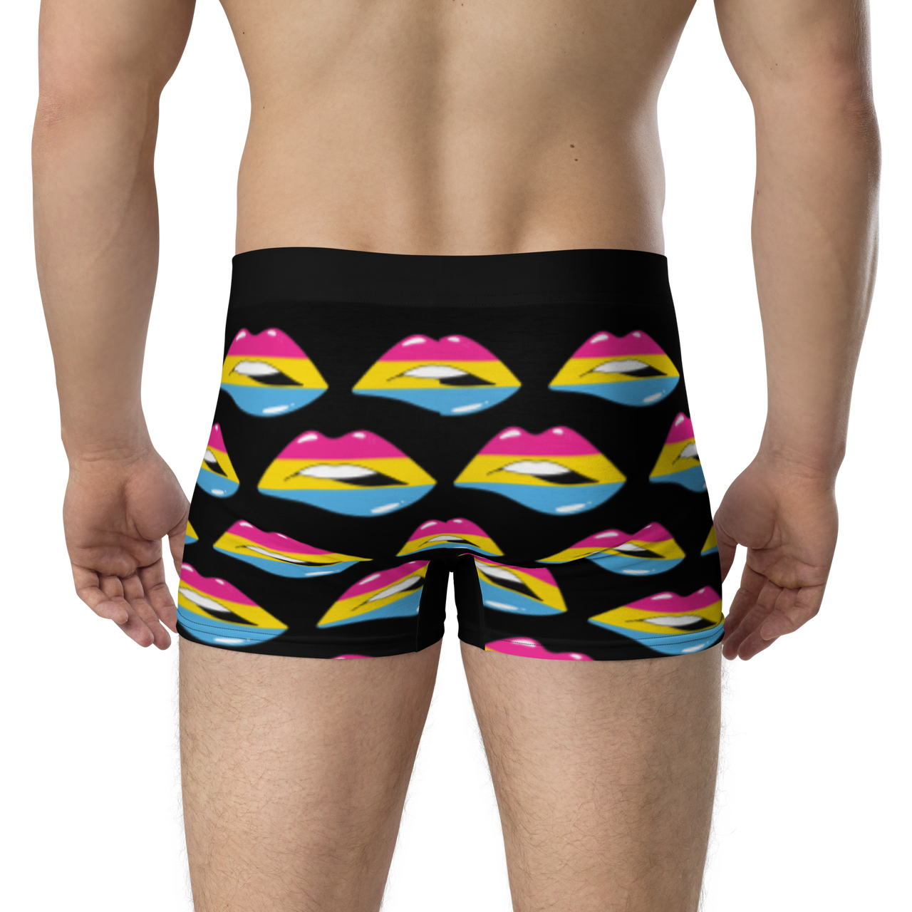 Pansexual Flag LGBTQ Kisses Underwear for Her/Him or They/Them - Black SHAVA