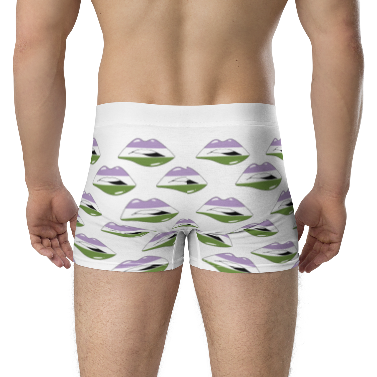 Genderqueer Flag LGBTQ Kisses Underwear for Her/Him or They/Them - White SHAVA