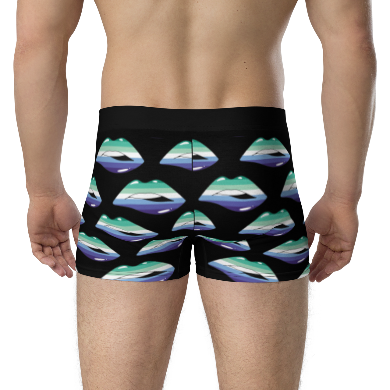 Gay Flag LGBTQ Kisses Underwear for Her/Him or They/Them - Black SHAVA