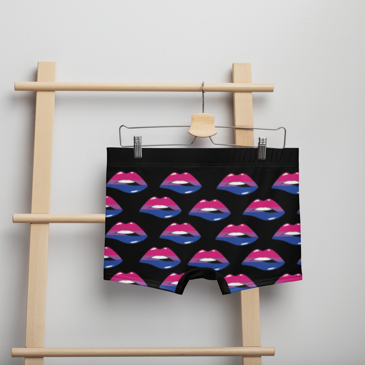 Bisexual Flag LGBTQ Kisses Underwear for Her/Him or They/Them - Black SHAVA