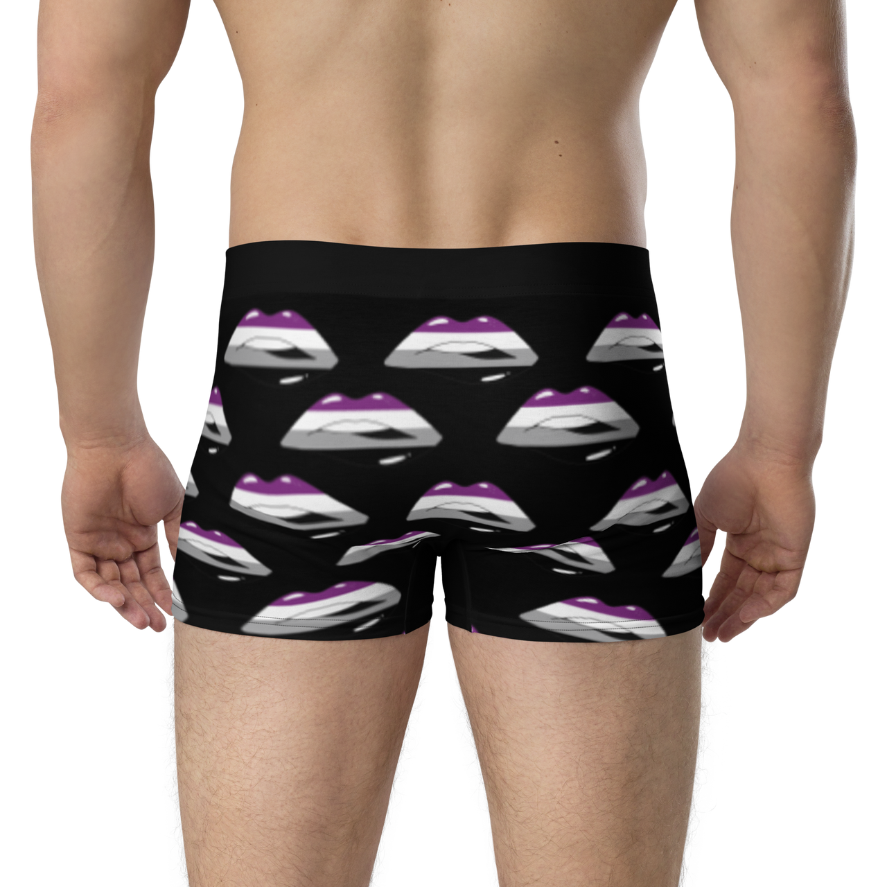 Asexual Flag LGBTQ Kisses Underwear for Her/Him or They/Them - Black SHAVA