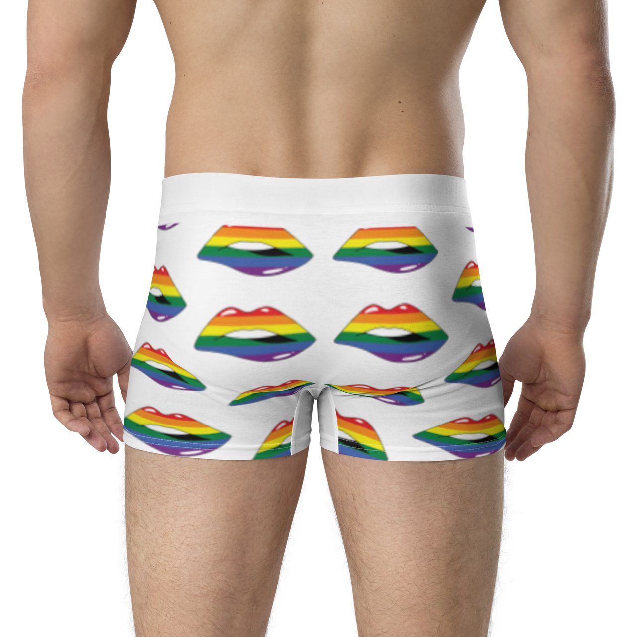 LGBTQ Flag Kisses Underwear for Her/Him or They/Them - White SHAVA